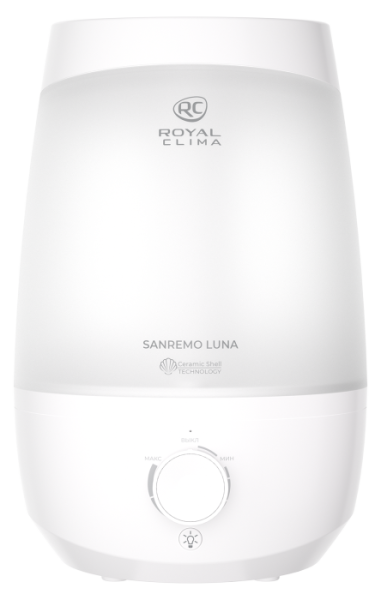 Купить Ультразвуковой увлажнитель ROYAL CLIMA SANREMO Lunа RUH-SL260/2.5M-WT с качественным монтажом климатических систем в Москве и МО от ПУХОВ  тел.: +7 (495) 123-66-55