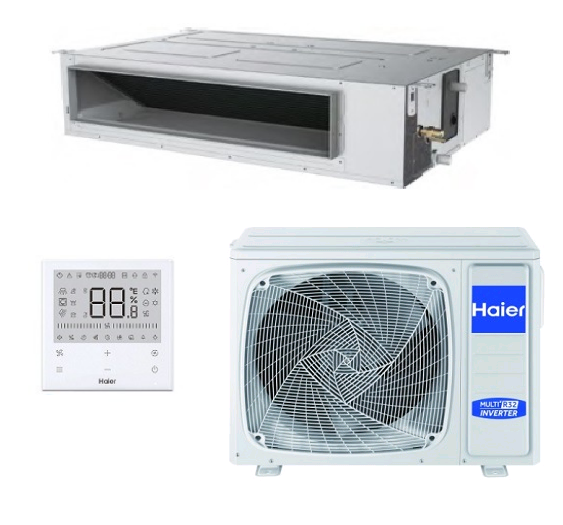 Купить Канальный кондиционер Haier ECO R32 AD105S2LM1FA / 1U105S1LS1FB с качественным монтажом климатических систем в Москве и МО от ПУХОВ  тел.: +7 (495) 123-66-55