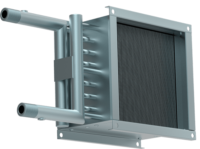 Водяной нагреватель для круглых и квадратных каналов OPENAIR by ZILON серии ZWA 200x200-3