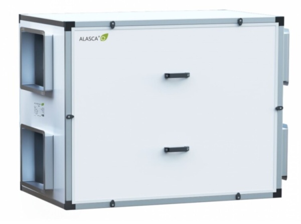 Приточно-вытяжная вентиляционная установка с энтальпийным пластинчатым рекуператором Alasca R2000HEC W